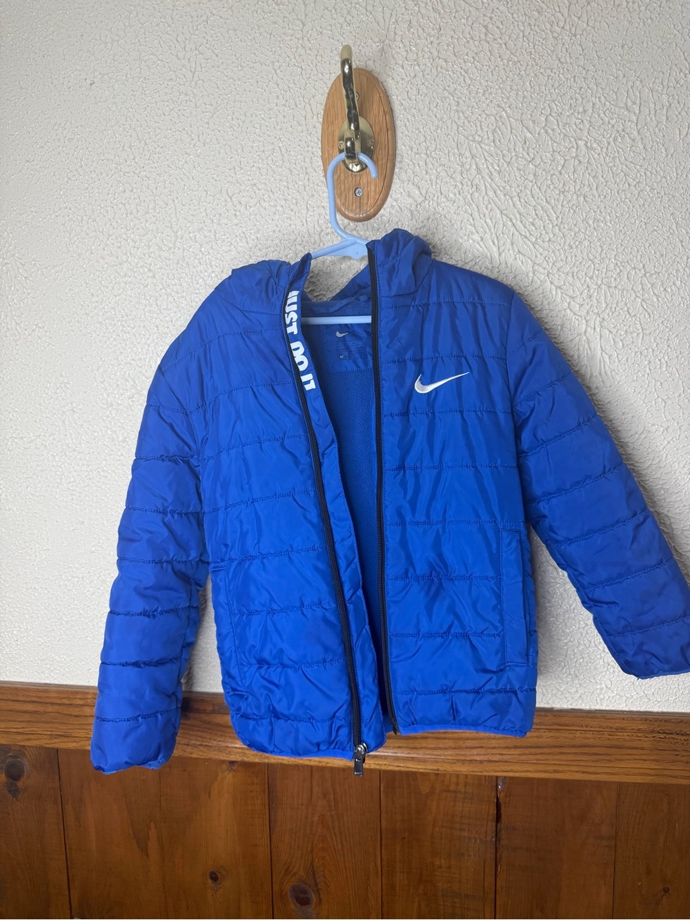 Nike Royal Blue Kids Hooded Puffer Jacket